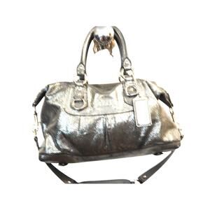 Coach Ashley Perforated Silver Metallic Satchel, Bag #17130, Y2K